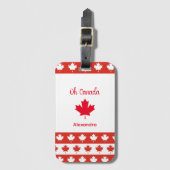 Oh Canada | Elegant rood esdoornblad Bagagelabel (Voorkant (verticaal))