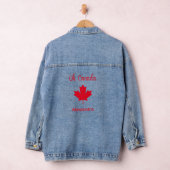 Oh Canada | Elegant rood esdoornblad Denim Jacket (Hangar)