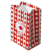 Oh Canada | Elegant rood esdoornblad Medium Cadeauzakje (Voorkant Gekanteld)