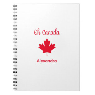 Oh Canada   Elegant rood esdoornblad Notitieboek
