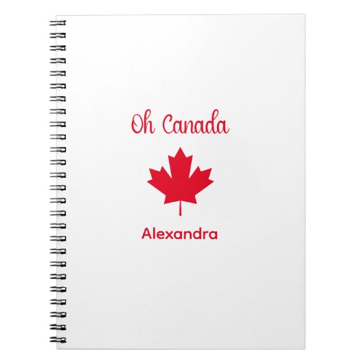 Oh Canada | Elegant rood esdoornblad Notitieboek (Voorkant)