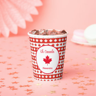 Oh Canada   Elegant rood esdoornblad Papieren Bekers