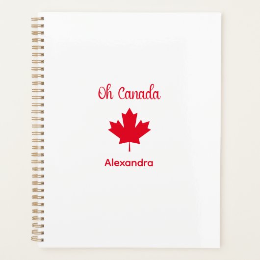 Oh Canada | Elegant rood esdoornblad Planner (Voorkant)