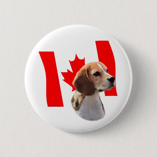 Oh Canada... en Beagles. Ronde Button 5,7 Cm (Voorkant)