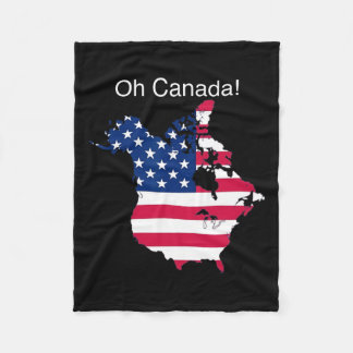Oh Canada Grappige Trump kaart van de VS 2 Fleece Deken