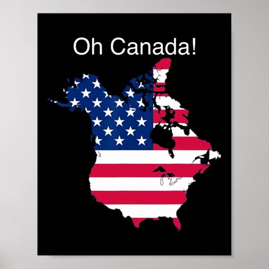 Oh Canada Grappige Trump kaart van de VS 2 Poster (Voorkant)