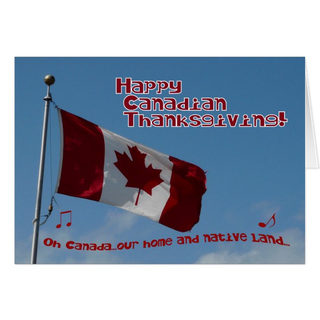 Oh Canada-happy thanksgiving-vlag (Voorkant Horizontaal)