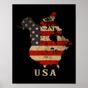 Oh Canada! Kaart van Canada en de VS - Annex Ameri Poster