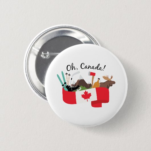 Oh Canada Ronde Button 5,7 Cm (Voorkant /achterkant)
