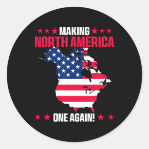 Oh Canada Shirt Kaart van de VS Funny Trump 2025 3 Ronde Sticker