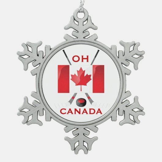OH CANADA TIN SNEEUWVLOK ORNAMENT (Voorkant)