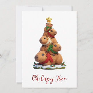 Oh Capy Boom Capybara Kerstboom Stack Feestdagenkaart