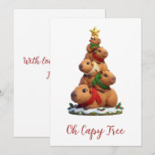 Oh Capy Boom Capybara Kerstboom Stack Feestdagenkaart (Voorkant / Achterkant)