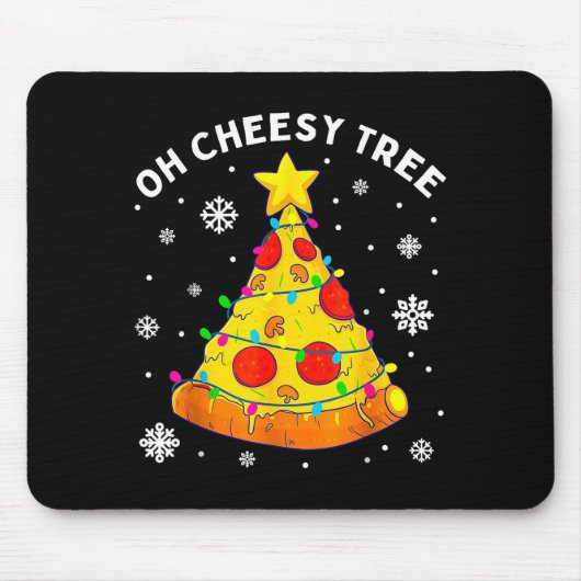 Oh Cheesy Tree Xmas Food Present Christmas Zza Tre Muismat (Voorkant)