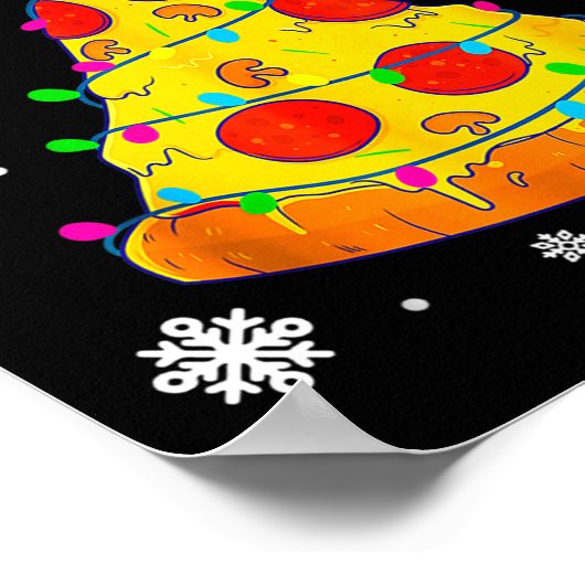 Oh Cheesy Tree Xmas Food Present Christmas Zza Tre Poster (Hoek)