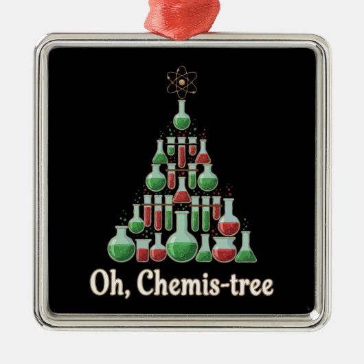 Oh Chemis-tree Funny Science Chemistry Christmas  Metalen Ornament (Voorkant)