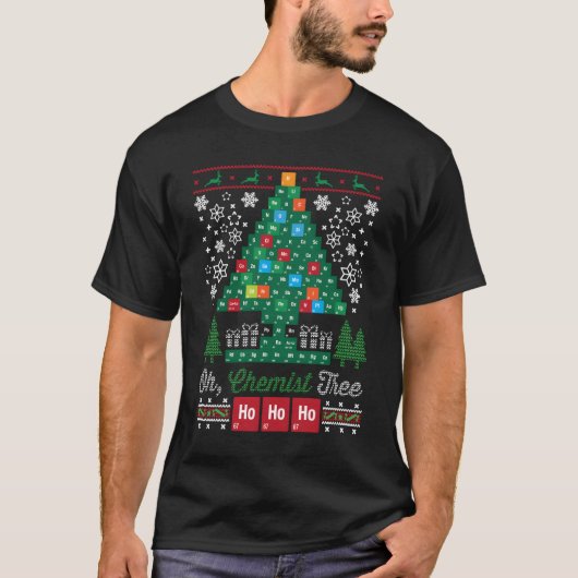 Oh Chemist Boom Feestelijke Chemistrieboom T-shirt (Voorkant)