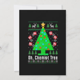 Oh Chemist Boom Kerst Chemistree Scheikunde Lelijk Feestdagenkaart