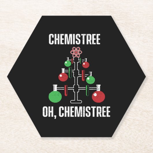 Oh Chemist Tree Chemistree Pun Science Kartonnen Onderzetters (Voorkant)