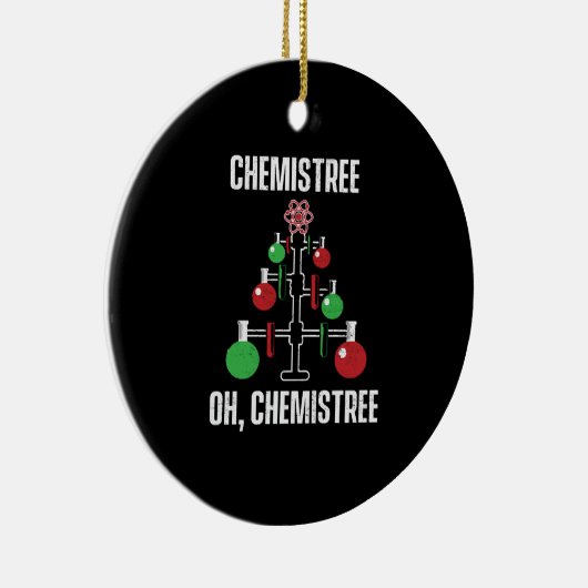 Oh Chemist Tree Chemistree Pun Science Keramisch Ornament (Rechts)