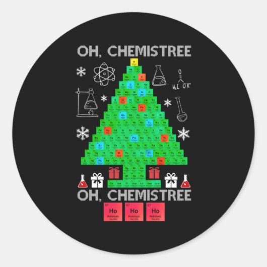 Oh Chemist Tree Chemistry Science Chemistry Ronde Sticker (Voorkant)