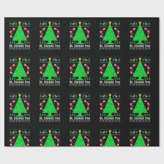 Oh Chemist Tree Merry Chemistry Ugly Ch Cadeaupapier (Vlak)