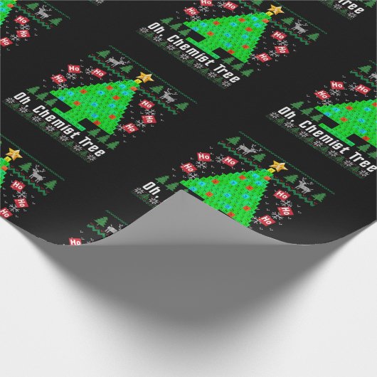 Oh Chemist Tree Merry Chemistry Ugly Ch Cadeaupapier (Hoek)
