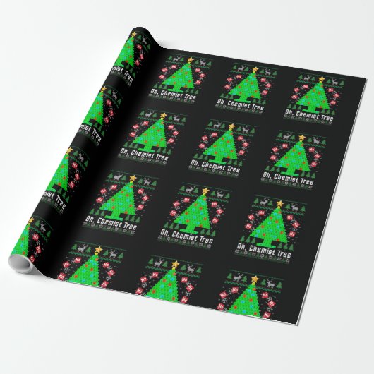 Oh Chemist Tree Merry Chemistry Ugly Ch Cadeaupapier (Uitgerold)