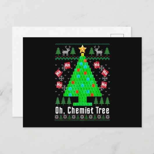 Oh Chemist Tree Merry Chemistry Ugly Ch Feestdagenkaart (Voorkant / Achterkant)