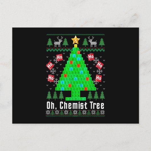 Oh Chemist Tree Merry Chemistry Ugly Ch Feestdagenkaart (Voorkant)