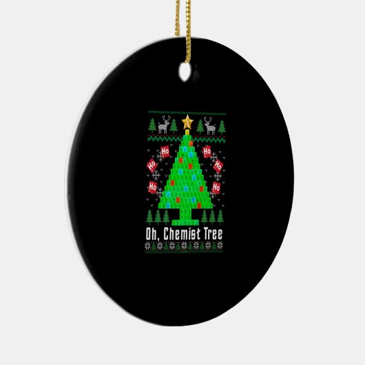 Oh Chemist Tree Merry Chemistry Ugly Ch Keramisch Ornament (Rechts)