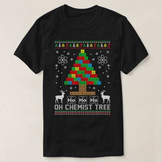 Oh Chemist Tree Merry kerstchemist T-shirt (Design voorkant)