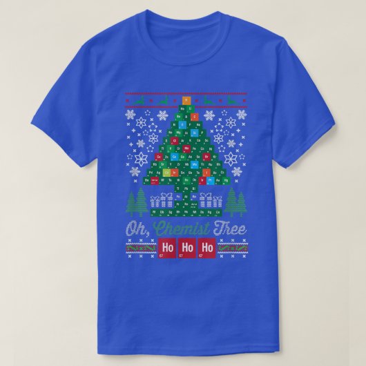 Oh Chemist Tree Merry Kerstchemistree Scienti T-shirt (Design voorkant)
