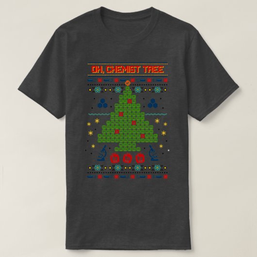 Oh Chemist Tree Ugly kerstshirt T-shirt (Design voorkant)