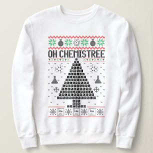 "Oh Chemistree" Chemie Kerstwoordspeling Trui
