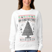"Oh Chemistree" Chemie Kerstwoordspeling Trui (Voorkant)