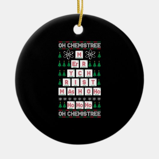 oh chemistree Chemist Science Kerstmis Keramisch Ornament (Voorkant)