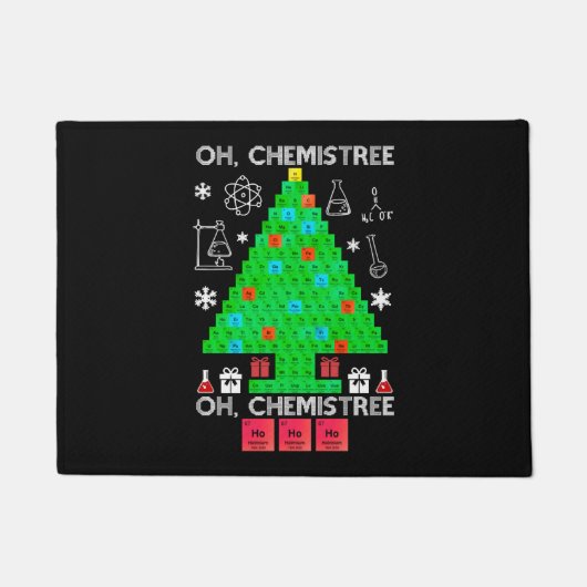 Oh Chemistree Chemist Tree Funny Science Kerstmis Deurmat (Voorkant)
