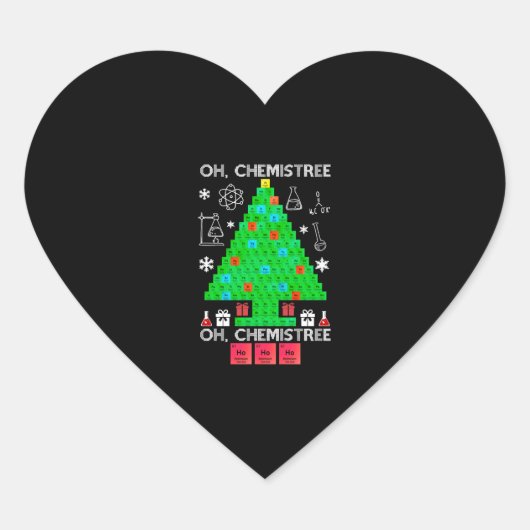 Oh Chemistree Chemist Tree Funny Science Kerstmis Hart Sticker (Voorkant)