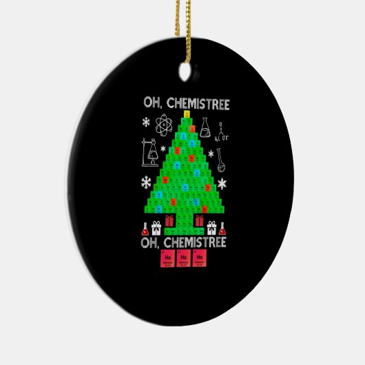 Oh Chemistree Chemist Tree Funny Science Kerstmis Keramisch Ornament (Rechts)