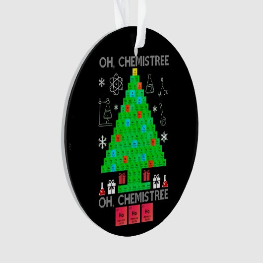 Oh Chemistree Chemist Tree Funny Science Kerstmis Ornament (voorkant)