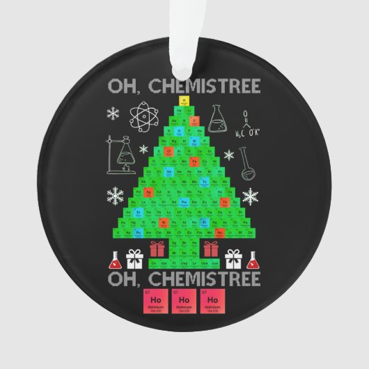 Oh Chemistree Chemist Tree Funny Science Kerstmis Ornament (voorkant)