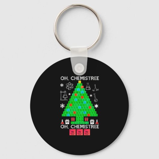 Oh Chemistree Chemist Tree Funny Science Kerstmis Sleutelhanger (Voorkant)