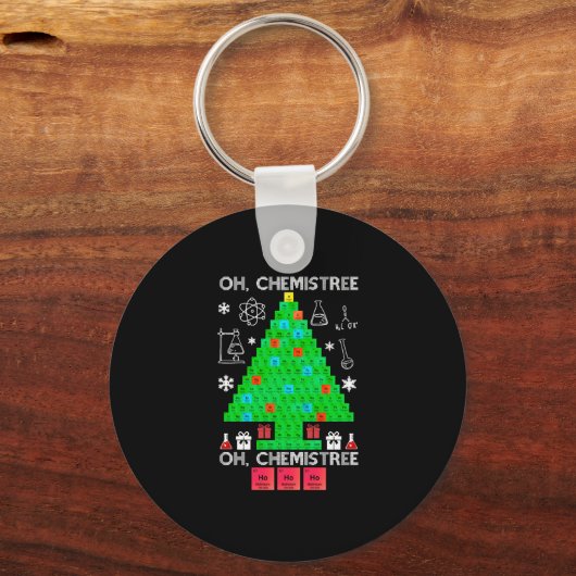 Oh Chemistree Chemist Tree Funny Science Kerstmis Sleutelhanger (Voorkant)