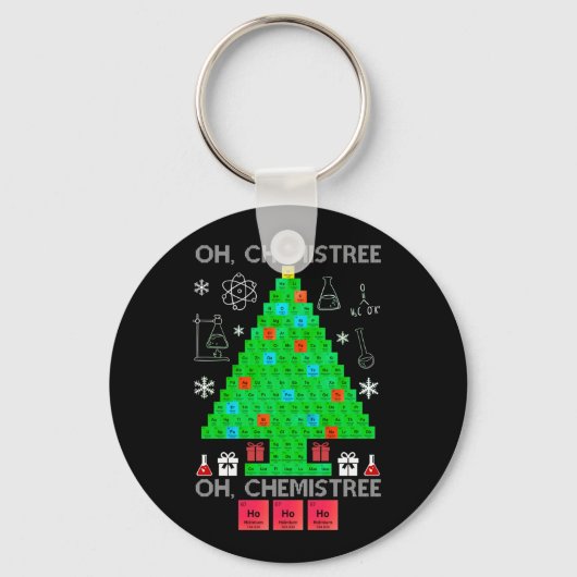 Oh Chemistree Chemist Tree Funny Science Kerstmis Sleutelhanger (Voorkant)