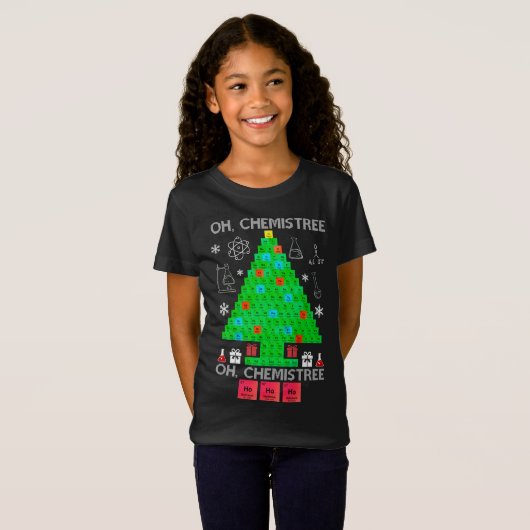 Oh Chemistree Chemist Tree Funny Science Kerstmis T-shirt (Voorkant volledig)