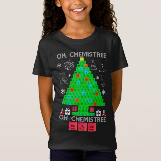 Oh Chemistree Chemist Tree Funny Science Kerstmis T-shirt (Voorkant)