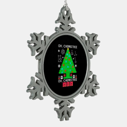 Oh Chemistree Chemist Tree Funny Science Kerstmis Tin Sneeuwvlok Ornament (Links)