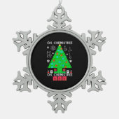 Oh Chemistree Chemist Tree Funny Science Kerstmis Tin Sneeuwvlok Ornament (Voorkant)