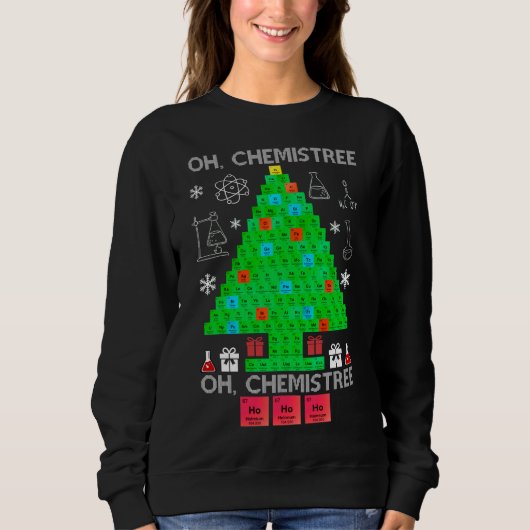 Oh Chemistree Chemist Tree Funny Science Kerstmis Trui (Voorkant)